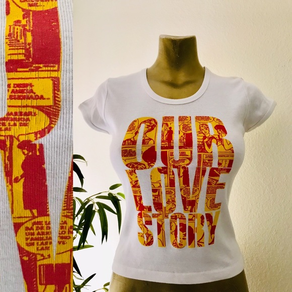 SALE! D’ANNAH Cartoon OUR LOVE STORY Anime Tee NWT Small - Picture 2 of 10